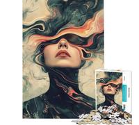 1000 Piece Puzzle For Teenagers Abstract Woman Drowning Puzzle for Adults Brain Teaser Game Precision Cutting Birthday And Unique Gifts (Size 50x75cm)