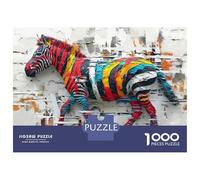1000 Piece Puzzle For Teenagers Abstract Zebra Wall Art Print Teenager Puzzles Hands-on Game A Work of Art Unique Gifts for Birthday And Christmas 70x50cm/1000pcs
