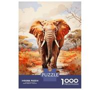 1000-piece Puzzle for Teenagers African Elephant Art Print-3 Jigsaws for Adults Toy Wall Decor Hand Speed Race Challenging To Complete 70x50cm/1000pcs