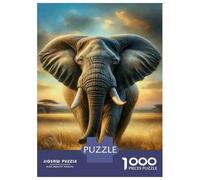 1000 Piece Puzzle For Teenagers African Elephant Wall Art Print Puzzle for Adults Relaxing Games Pattern Assembly Birthday And Unique Gifts 70x50cm/1000pcs