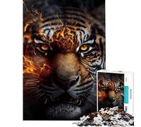 1000 Piece Puzzle For Teenagers Aggressive Angry Tiger Puzzle for Adults Relaxing Games Pattern Assembly Birthday And Unique Gifts (50x75cm)