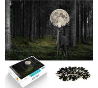 1000-piece puzzle for teenagers Animals Deer Nature Wild Made of wood for age 14+ DIY Educational Games because it is ideal as a gift for the whole family。size:50x75cm/19.68x29.52inch