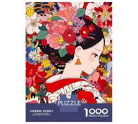 1000 Piece Puzzle For Teenagers Anime Girl Kimono Flowers Puzzle for Adults Relaxing Games Pattern Assembly Birthday And Unique Gifts 38x26cm/1000pcs