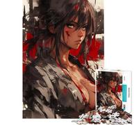 1000 Piece Puzzle For Teenagers Anime Samurai Warrior Woman for Birthday, Chrismas Learning Educational Educational Toy Suitable for Ages 14 And Up (38x26cm)