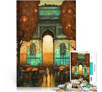 1000-piece puzzle for teenagers Arc de Triomphe abstract Made of wood，for age 14+ Hand Speed Race A work of art。size：50x75cm/14.96x20.47inch