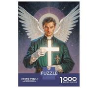 1000 Piece Puzzle For Teenagers Archangel Raphael Holding Glowing Cross Teenager Puzzles Hands-on Game A Work of Art Unique Gifts for Birthday And Christmas 38x26cm/1000pcs