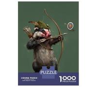 1000 Piece Puzzle For Teenagers Archer Badger Aiming at Target Adult Puzzles Brain Teaser Game Perfect Decoration Difficult And Challenge 70x50cm/1000pcs