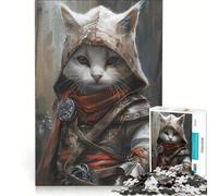 1000 Piece Puzzle For Teenagers Assassins Chibi Cat, DIY Toys, Wall Decoration, with Fully Interlocking Randomly Shaped Pieces 38x26cm