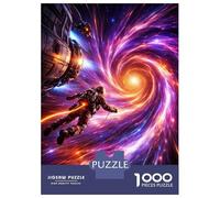 1000-piece Puzzle for Teenagers Astronaut Entering A Cosmic Wormhole Puzzle for Adults Relaxing Games Pattern Assembly Gifts for Friends And Family 52x38cm/1000pcs