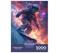 1000-piece Puzzle for Teenagers Astronaut in Space Surfer Puzzle for Adults Hands-on Game Stress Reliever Gifts for Friends And Family 52x38cm/1000pcs