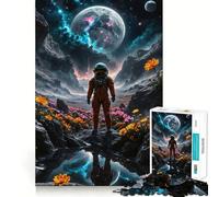 1000-piece Puzzle for Teenagers Astronaut On Alien Planet Exact Edge Art Brain Training Toy Cozy Time Game Christmas Art Display (38x26cm)