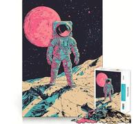1000-piece Puzzle for Teenagers Astronaut on Alien Planet Exact Edge Art Brain Training Toy Cozy Time Game Christmas Art Display (38x26cm)