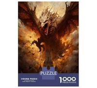 1000-piece Puzzle for Teenagers Attack Of The Fire Dragon Jigsaws for Adults Hands-on Game Precision Cutting Great Gift for Gaming 70x50cm/1000pcs