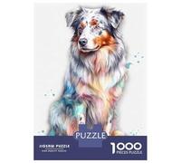 1000 Piece Puzzle For Teenagers Australian Shepherd Dog Puzzle for Adults Fun Games Difficult Challenge Birthday And Unique Gifts 70x50cm/1000pcs