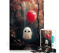 1000-piece Puzzle for Teenagers Autumn Ghost with Balloon Exact Edge Art Brain Training Toy Cozy Time Game Christmas Art Display (50x75cm)
