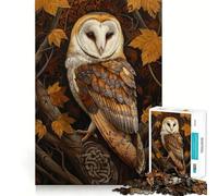 1000-piece Puzzle for Teenagers Autumn Owl Exact Edge Art Brain Training Toy Cozy Time Game Christmas Art Display (50x75cm)