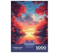 1000 Piece Puzzle For Teenagers Autumn Sunset Reflections Adult Puzzles Brain Teaser Game Perfect Decoration Difficult And Challenge 52x38cm/1000pcs