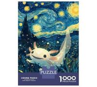 1000 Piece Puzzle For Teenagers Axolotl Starry Night Jigsaw Puzzle Toy Wall Decor Perfect Decoration Unique Gifts for Birthday And Christmas 52x38cm/1000pcs