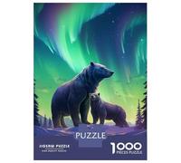 1000-piece Puzzle for Teenagers Bear And Cub Northern Puzzle for Adults Relaxing Games Pattern Assembly Gifts for Friends And Family 52x38cm/1000pcs