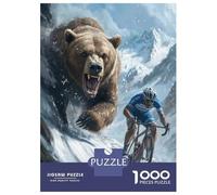 1000-piece Puzzle for Teenagers Bear Chase Cycling Puzzle for Adults Hands-on Game Stress Reliever Gifts for Friends And Family 52x38cm/1000pcs