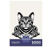 1000-piece Puzzle for Teenagers Bengal Cat Puzzles for Adults Hands-on Game Enhance Memory Birthday Present, Gifts, 70x50cm/1000pcs