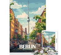 1000 Piece Puzzle For Teenagers Berlin Cityscape with TV Tower Toy Wall Decor Birthday Gift Relaxing Games Improving Love between Couples Size 38x52cm