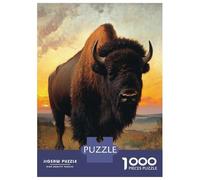1000-piece Puzzle for Teenagers Bison at Sunset Puzzle for Adults Relaxing Games Pattern Assembly Gifts for Friends And Family 52x38cm/1000pcs