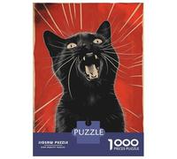 1000 Piece Puzzle For Teenagers Black Cat Propaganda Puzzle for Adults Relaxing Games Pattern Assembly Birthday And Unique Gifts 70x50cm/1000pcs
