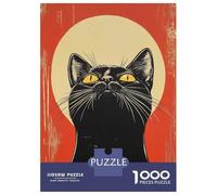 1000 Piece Puzzle For Teenagers Black Cat Vintage Portrait Puzzle for Adults Relaxing Games Pattern Assembly Birthday And Unique Gifts 52x38cm/1000pcs