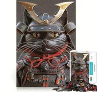 1000 Piece Puzzle For Teenagers Black Cat Vintage Samurai Smooth Joint Fun, Mind Game Gift, Restful Game Fun, Christmas Leisure Art (50x75cm)
