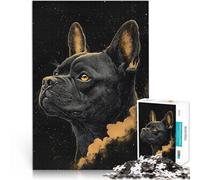 1000 Piece Puzzle For teenagers Black French Bulldog in Space Für Familienspaß Tolle Geschenke und Spielzeuge52x38cm