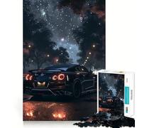 1000 Piece Puzzle For Teenagers Black Gtr R Super Cars Smooth Joint Fun, Mind Game Gift, Restful Game Fun, Christmas Leisure Art (50x75cm)
