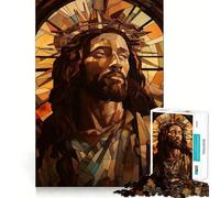 1000 Piece Puzzle For Teenagers Black Jesus Christ Poster Smooth Joint Fun, Mind Game Gift, Restful Game Fun, Christmas Leisure Art (50x75cm)