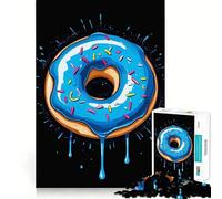 1000 Piece Puzzle For Teenagers Blue Chalk Donut Painting Exact Cut Art, Brain Teasing Play, Relax Time Game, Christmas Leisure Art (38x26cm)