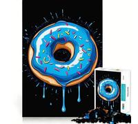 1000 Piece Puzzle For Teenagers Blue Chalk Donut Painting Smooth Joint Fun, Mind Game Gift, Restful Game Fun, Christmas Leisure Art (38x52cm)