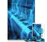 1000 Piece Puzzle For Teenagers Blue Smoke Cosmic Piano Smooth Joint Fun, Mind Game Gift, Restful Game Fun, Christmas Leisure Art (38x26cm)