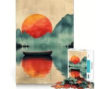 1000 Piece Puzzle For Teenagers Boat Floating on A Lake Smooth Joint Fun, Mind Game Gift, Restful Game Fun, Christmas Leisure Art (50x75cm)