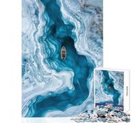 1000 Piece Puzzle For Teenagers Boat in A Frozen Lake Educational Games Pattern Assembly Anti-Stress Toys Unique Birthday And Gifts (38X26CM)