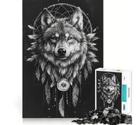1000 Piece Puzzle For Teenagers Boho Wolf Dream Catcher Exact Cut Art, Brain Teasing Play, Relax Time Game, Christmas Leisure Art (50x75cm)