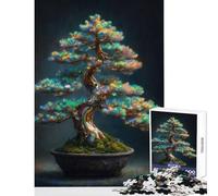 1000-piece Puzzle for Teenagers Bonsai Opal Leaves Toy Wall Decor Gifts for Women Men Practical Game Challenging To Complete Size 38x52cm