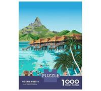1000-piece Puzzle for Teenagers Bora Bora Travel Print Puzzles for Adults Relax Games Staycation Kill Time Challenging To Complete 70x50cm/1000pcs