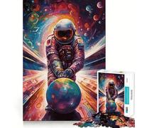 1000 Piece Puzzle For Teenagers Bowling Astronaut Fantasy Exact Cut Art, Brain Teasing Play, Relax Time Game, Christmas Leisure Art (38x52cm)