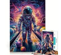 1000 Piece Puzzle For Teenagers Bowling Astronaut Planets Exact Cut Art, Brain Teasing Play, Relax Time Game, Christmas Leisure Art (50x75cm)