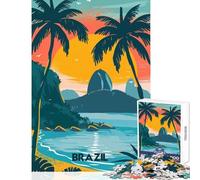 1000 Piece Puzzle For Teenagers Brazilian Paradise Toy Wall Decor Birthday Gifts Practical Game with Fully Interlocking Randomly Shaped Pieces Size 38x52cm