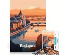 1000-piece Puzzle for Teenagers Budapest Cityscape Sunset Clean Edge Game Mental Focus Game Slow Play Fun Birthday Fun Gift (50x75cm)