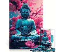 1000-piece Puzzle for Teenagers Buddha In Lotus Flower Precise Cut Art Focus Fun Game Relax Play Time Birthday Fun Gift (50x75cm)