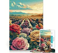1000-piece Puzzle for Teenagers Bulgarian Rose Valley Precise Cut Art Focus Fun Game Relax Play Time Birthday Fun Gift (38x52cm)