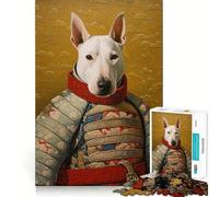 1000-piece Puzzle for Teenagers Bull Terrier The Samurai Clean Edge Game Mental Focus Game Slow Play Fun Birthday Fun Gift (38x26cm)