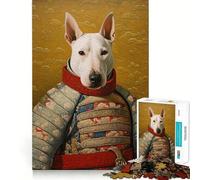 1000-piece Puzzle for Teenagers Bull Terrier The Samurai Precise Cut Art Focus Fun Game Relax Play Time Birthday Fun Gift (38x52cm)