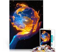 1000 Piece Puzzle For teenagers Burning Earth on Hand Herausforderndes Spielspielzeug Heimdekoration Spielzeug38x26cm